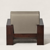 Espoo Solid Wood & Velvet armchair with armrests