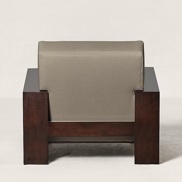 Espoo Solid Wood & Velvet armchair with armrests