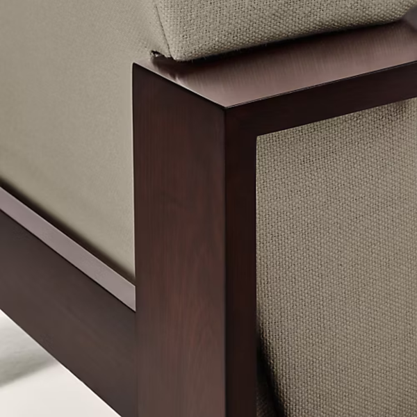 Espoo Solid Wood & Velvet armchair with armrests