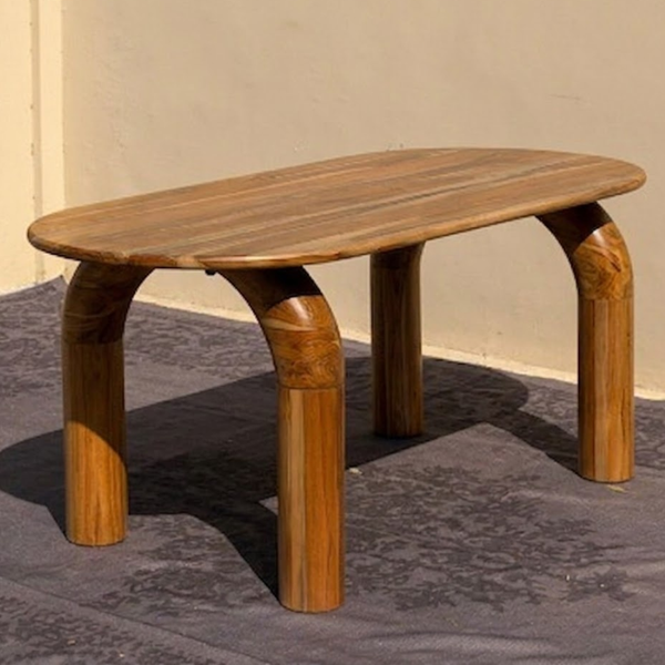 Exclusive Solid Teakwood Curved Dining Table Set - 4 Seater, 6 Seater - All Sizes
