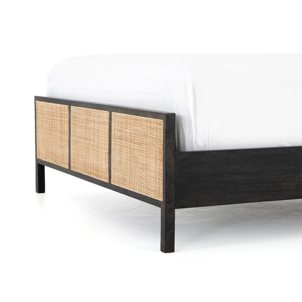 Exquisite Solid Wood Rattan Bed - All Sizes