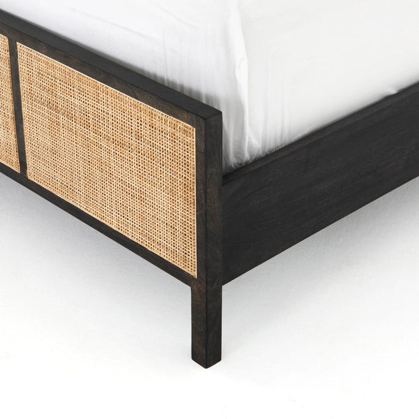 Exquisite Solid Wood Rattan Bed - All Sizes