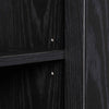 Solid Wood Rattan Black Finish Bathroom Cabinet