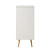 Classy White Solid Wood Rattan Bar Cabinet