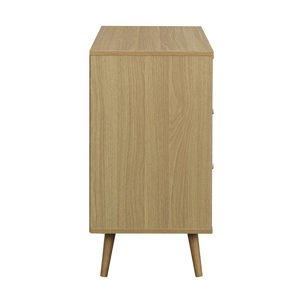 Rattan Modern Chest Of 3- Drawers In Natural Finish