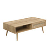 Natural Solid Wood Rattan Coffee Table