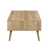 Natural Solid Wood Rattan Coffee Table