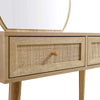 Solid Wood Rattan Natural Finish Dressing Table With Mirror
