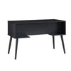 Solid Wood Rattan 2- Door Desk Black Finish