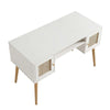 Solid Wood Rattan 2- Door Desk White Finish