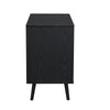 Classic Black Solid Wood 1- Door Rattan Cabinet