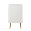 Modern White Solid Wood 1- Door Rattan Cabinet