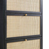 Solid Wood Shoe Storage Cabinet Black Finish 3- Tier