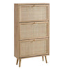 Rattan Shoe Cabinet - Natural Finish 3- Tier