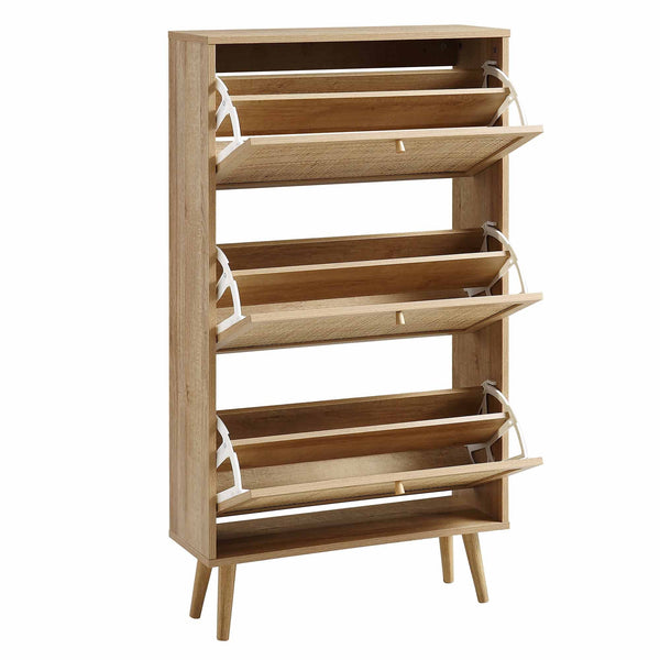Rattan Shoe Cabinet - Natural Finish 3- Tier