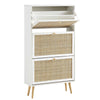 Solid Wood 3 Tier Shoe Rack - White Finish