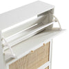 Solid Wood 3 Tier Shoe Rack - White Finish