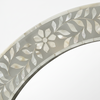 Round Floral Grey Vanity Bone inlay Wall Mirror