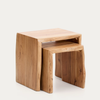 Fortaleza Solid Wood Set of 2 Side Table In Natural Finish