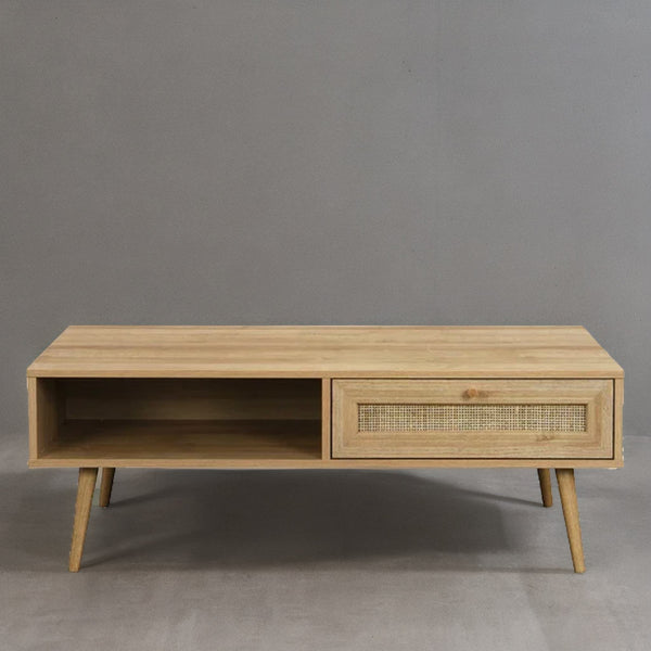Fremont Solid Wood Rattan Coffee Table