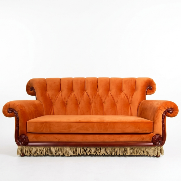 Friends Solid Wood Velvet Sofa