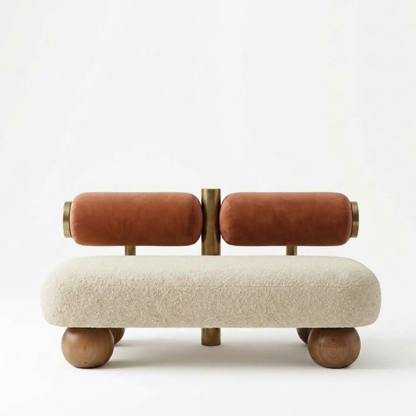 Gamprin Solid Wood & Boucle Sofa