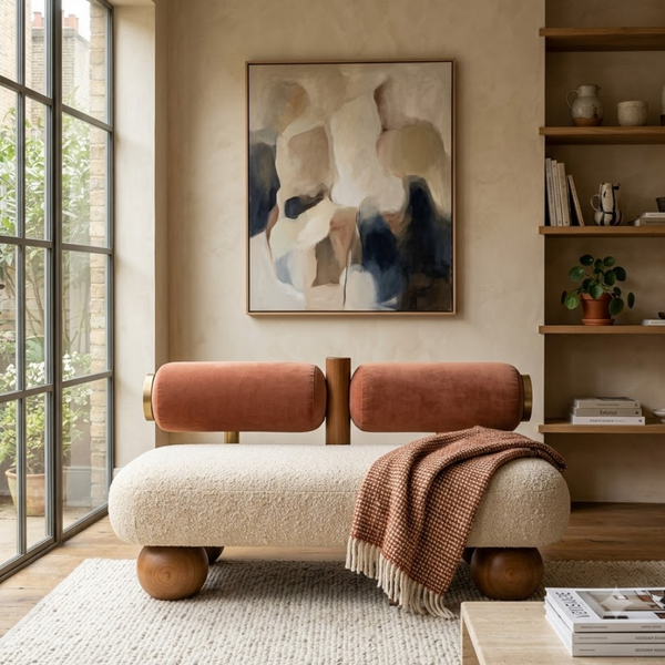 Gamprin Solid Wood & Boucle Sofa