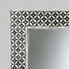 Bone Inlay Rectangular Geometric Black White Wall Mirror Frame