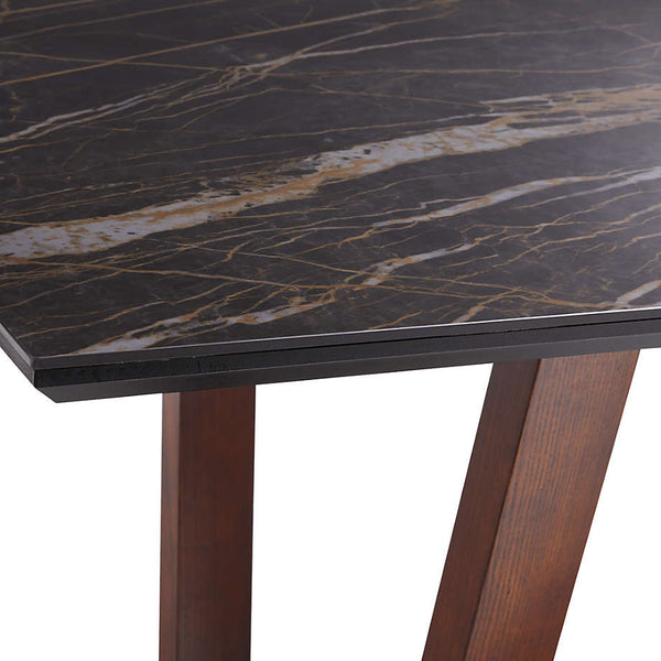 Classic SolidWood and Marble Top Dining Table