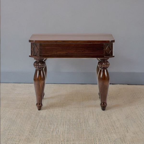 Girvan Sheesham Wood Brown Finish End Table