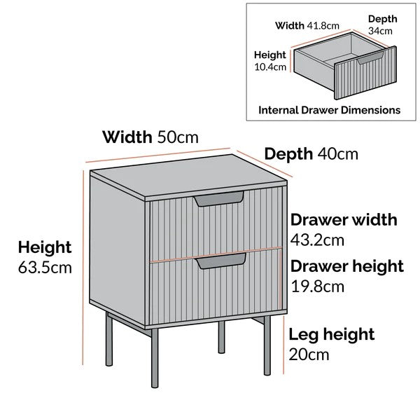 Gomel Solid Wood Bedside Table With Drawer