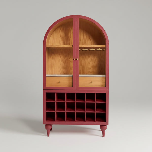 Gretna Solid Wood Natural Finish Bar Cabinet