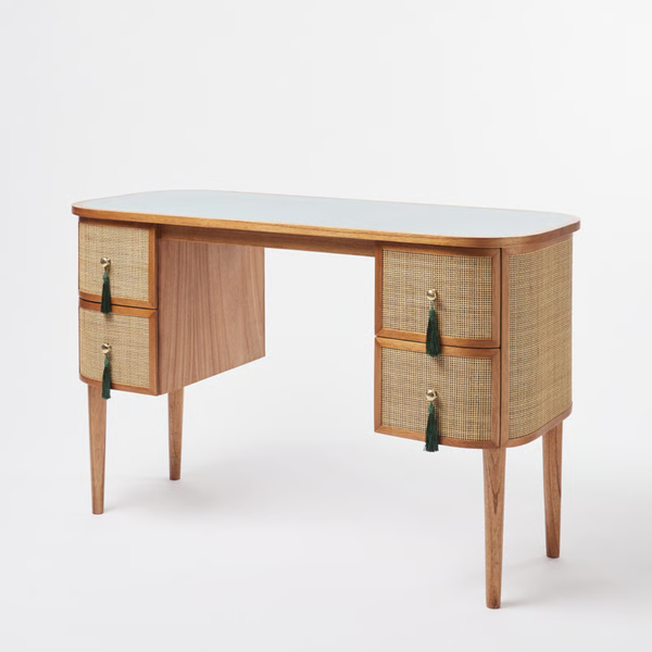 Guimaraes Solid Wood Rattan Dressing Table