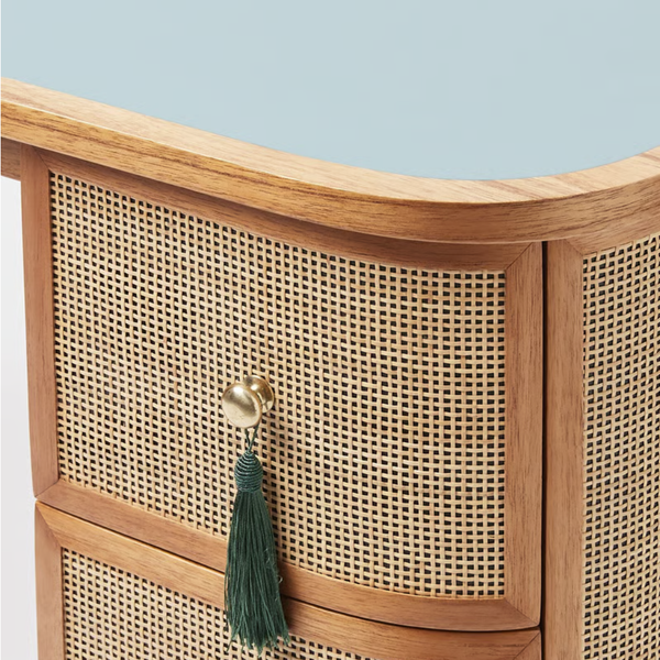 Guimaraes Solid Wood Rattan Dressing Table