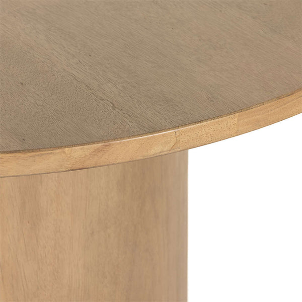 Modern Solid Wood Round Dining Table In Natural Finish
