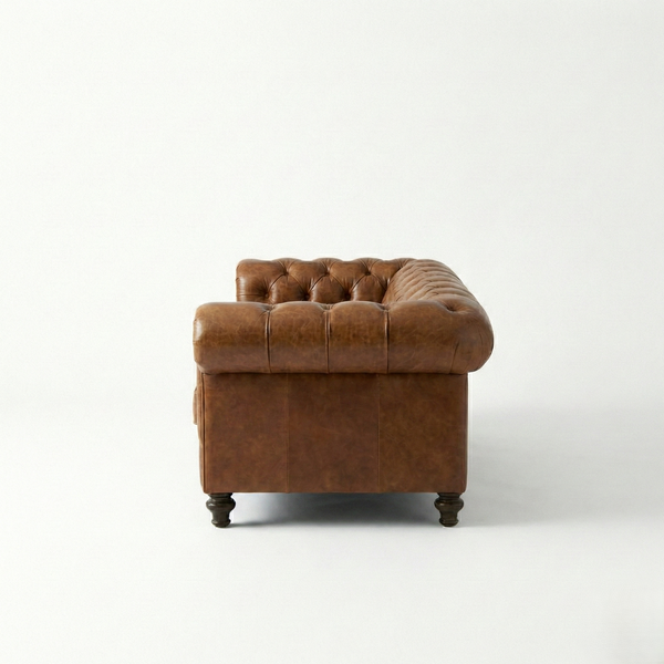 Hamburg Leather Chesterfield Sofa ( Dark Brown )