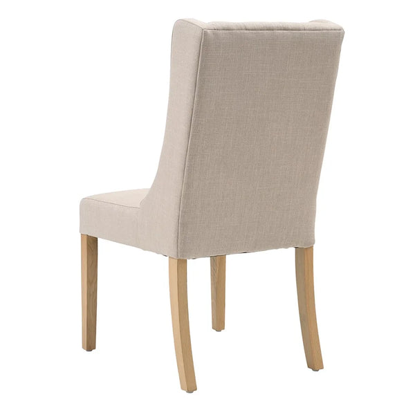 Helsinki Oak Wood & Linen Dining Chair