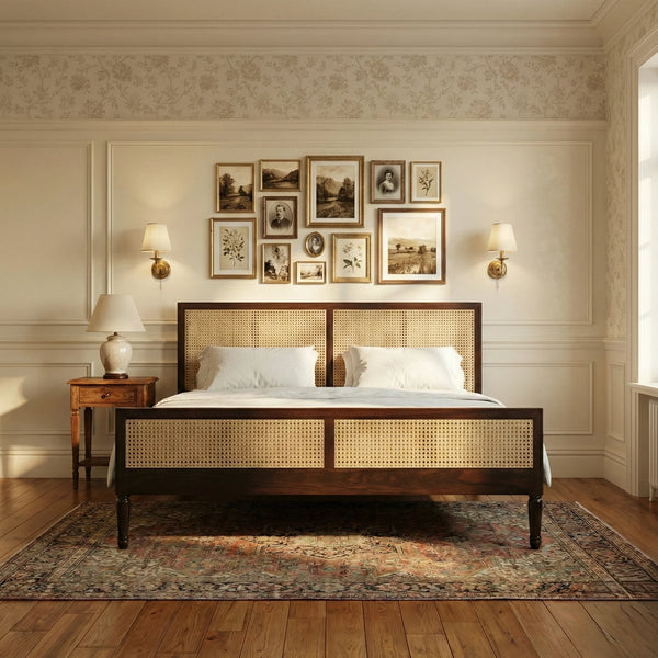 Huntsville Sheesham Wood Cane Bed-All Sizes