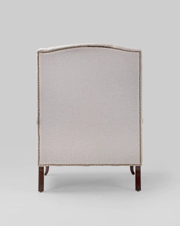 Solid Sheesham Wood & Fabric Single Seater Sofa