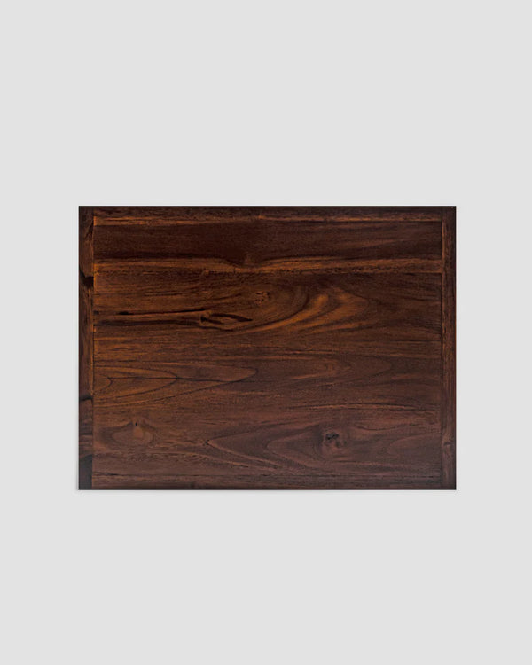 Classic Solid Wood End Table with Metal Legs