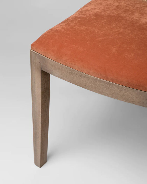 Classic Rattan Sheesham Solid Wood and Fabric Dining Chair