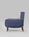 Fabric & Wooden Single Seater Sofa Blue Finish