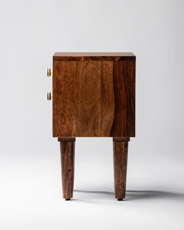 Modern Rattan Mango Solid Wood Bedside Table