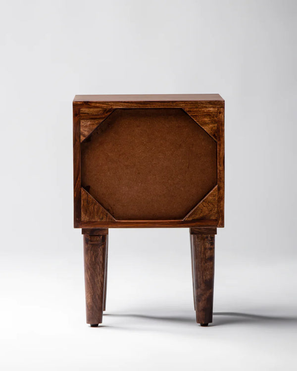 Modern Rattan Mango Solid Wood Bedside Table