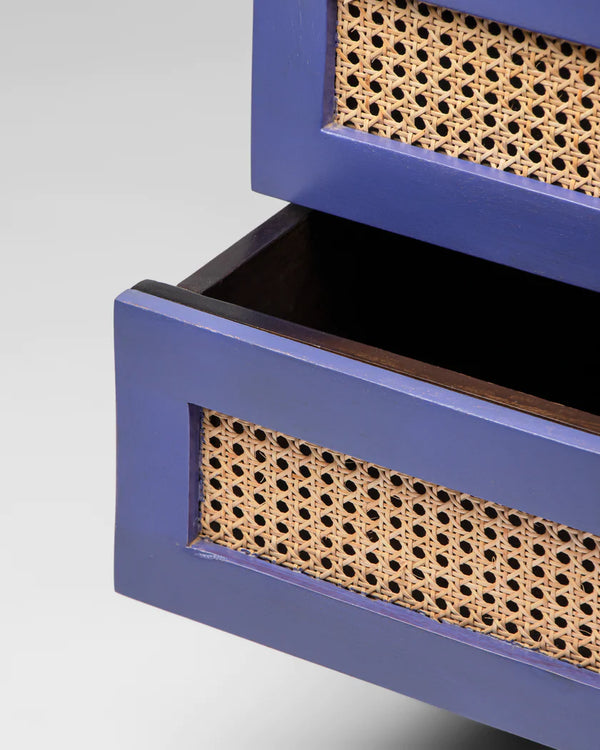 Modern Rattan Solid Wood Chest Of 3 Drawers