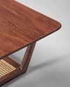 Rattan Sheesham Solid Wood Cane Coffee Table