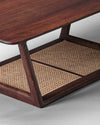 Rattan Sheesham Solid Wood Cane Coffee Table