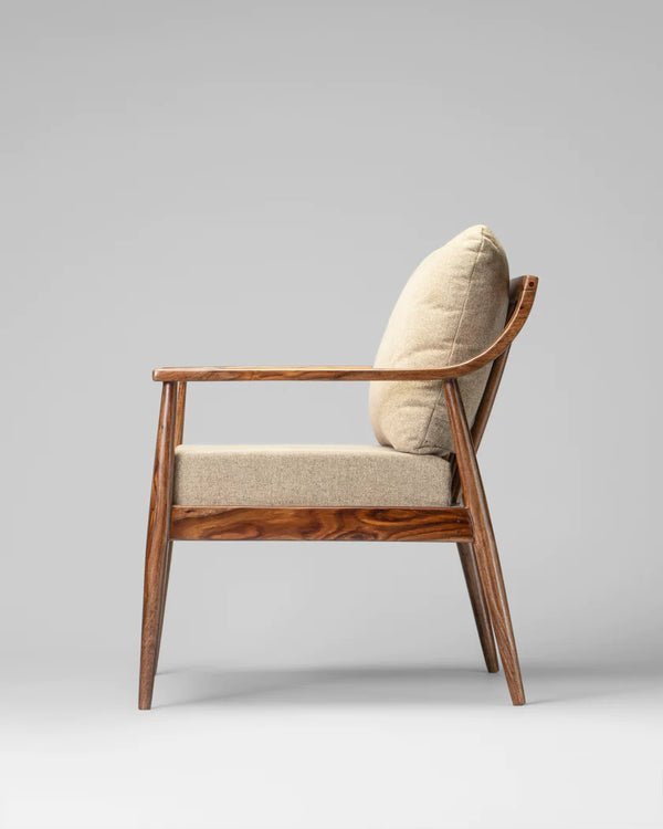 Classic Wooden Outdoor Chair - Brown Finish