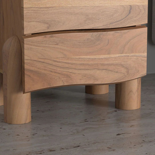 Ibiza Acacia Wood Side Table With Drawer