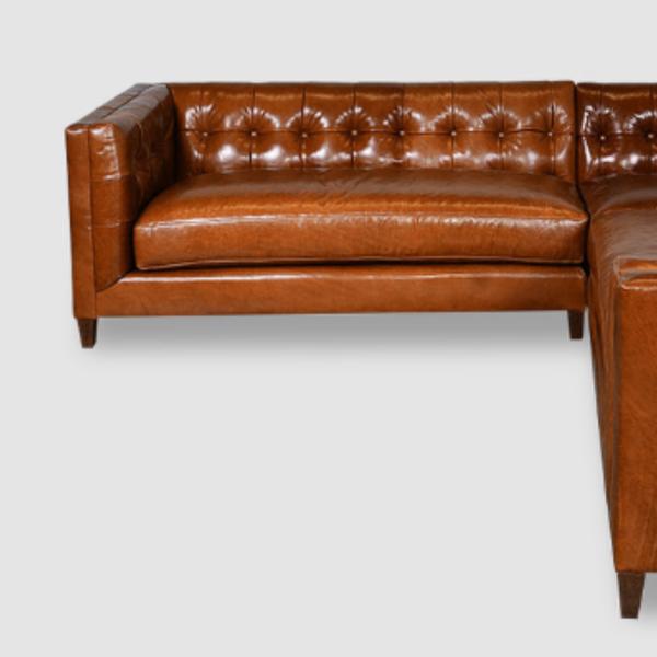 Imperatriz Solid Wood Leather Sectional Sofa